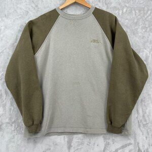 No Fear Vintage Y2K Green Embroidered Logo Crewneck Pullover Sweatshirt